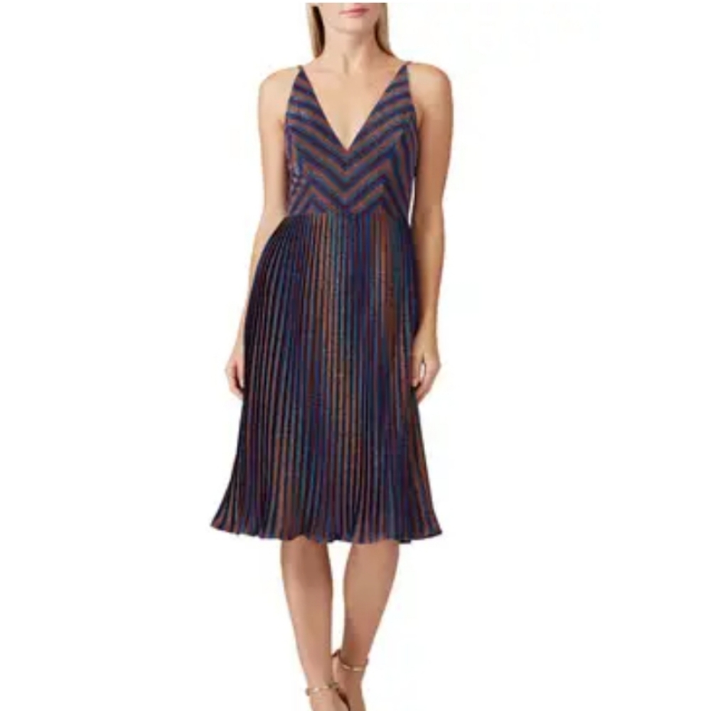 Dress the Population Hayley Metallic Cobalt Dress